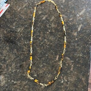 J Crew Elegant Gold and Brown Chain Necklace